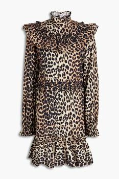 推荐Ruffled leopard-print cotton mini dress商品