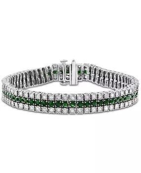 Macy's | Sapphire (6 ct. t.w.) & Diamond (2 ct. t.w.) Triple Row Tennis Bracelet in Sterling Silver (Also in Emerald & Ruby),商家Macy's,价格¥5234