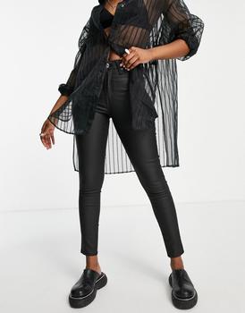 冬装topshop jamie, Topshop | Topshop Jamie jean in black coated denim商品图片 8折