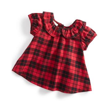 First Impressions | Baby Girls Checked Ruffle Top, Created for Macy's商品图片 