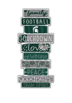 Celebrations, Fan Creations | NCAA Michigan State Spartans University Celebrations Stack 24" Sign商品图片 