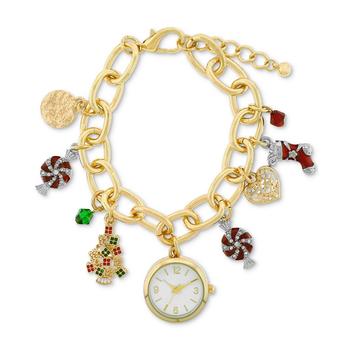 Charter Club | Women's Two-Tone Christmas Multi-Charm Bracelet Watch 23mm, Created for Macy's商品图片,3折