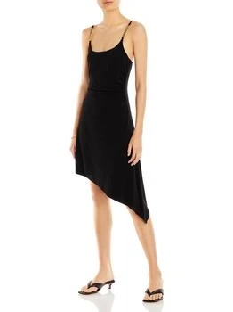 AQUA | Womens Asymmetric Midi Slip Dress,商家折扣挖宝区,价格¥202