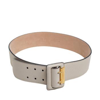 巴宝莉皮带, [二手商品] Burberry | Burberry Light Beige Leather Cecile Waist Belt 90CM商品图片 3.4折