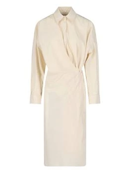 Lemaire | Lemaire Long-Sleeved Ruched Midi Dress 6.2折