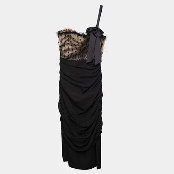 推荐Dolce & Gabbana Plumetis + Crepe Single Strap Midi Dress S (IT 40)商品