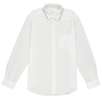 product Burberry Mens White Classic Fit Cotton Poplin Dress Shirt image