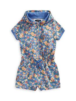 推荐Little Girl's & Girl's Floral Print Terry Cloth Romper商品