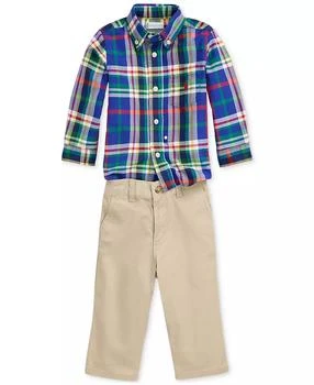 Ralph Lauren | Baby Boys Plaid Shirt & Chino Pants, 2 Piece Set,商家Macy's,价格¥386