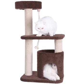 商品Macy's | 3-Tier Carpeted Real Wood Cat Tree Condo,商家Macy's,价格¥1415图片