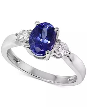 Macy's | Tanzanite (1-1/2 ct. t.w.) & Diamond (1/4 ct. t.w.) Ring in 14k White Gold,商家Macy's,价格¥7752