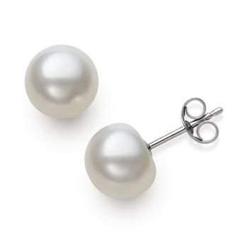 商品Belle de Mer | Cultured Freshwater Button Pearl (8-9mm) Stud Earrings,商家Macy's,价格¥83图片