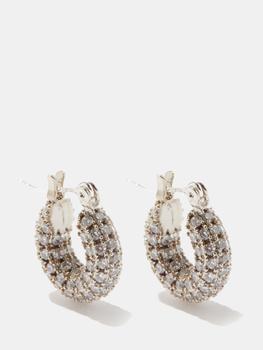 商品FALLON | Doughnut zircon & 14kt white gold-plated earrings,商家MATCHES,价格¥989图片