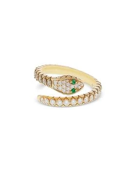 Crivelli | 18K Yellow Gold Serpent Diamond & Emerald Snake Coil Ring - Exclusive, Italy Campaign,商家Bloomingdale's,价格¥17945