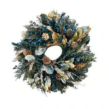 GreenishBlu | Green and Gold Real Preserved Wreath, 24",商家Macy's,价格¥878