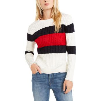 Tommy Hilfiger | Tommy Hilfiger Womens Cate Cable Knit Crewneck Pullover Sweater商品图片,5折, 独家减免邮费