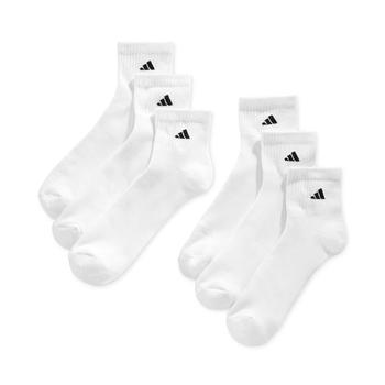 Adidas | Men's Cushioned Quarter Extended Size Socks, 6-Pack商品图片,6.4折, 独家减免邮费