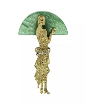 2028 | Lady Half Moon Green Stone Pin,商家Macy's,价格¥292