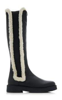 Staud | STAUD - Women's Palamino Shearing Leather Knee-High Boots - Black - IT 36 - Moda Operandi商品图片,