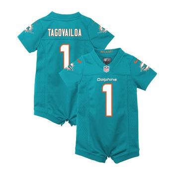 NIKE | Newborn and Infant Boys and Girls Tua Tagovailoa Aqua Miami Dolphins Game Romper Jersey商品图片,