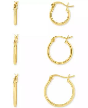 Macy's | Polished Hoop Earrings Set in 18k Gold over Sterling Silver, Created for Macy's,商家Macy's,价格¥515