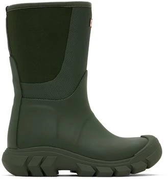 Hunter | 绿色 Field Hybrid 儿童中筒靴,商家SSENSE CN,价格¥687