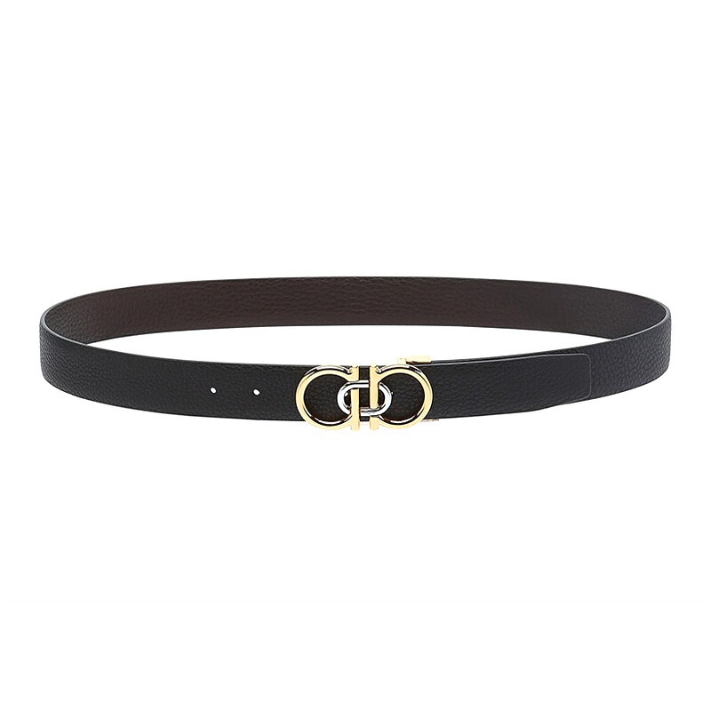 牛皮菲拉格慕皮带, Salvatore Ferragamo | SALVATORE FERRAGAMO 男士黑色牛皮金色板扣双面可裁剪腰带 67-0047-745787商品图片 独家减免邮费