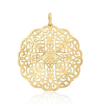 Ross-Simons | Ross-Simons Italian 14kt Yellow Gold Filigree Medallion Pendant,商家Premium Outlets,价格¥3938