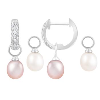 Splendid Pearls | Sterling Silver Interchangeable Double Pearl Earrings商品图片,2.6折×额外8折, 额外八折