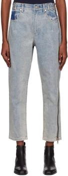 推荐Blue Zip-Detail Jeans商品