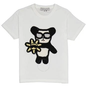 推荐Michaela Buerger Girls White Cool Panda T-Shirt, Size 5/6Y商品