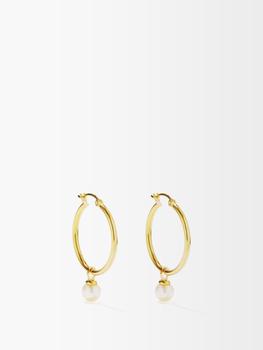 MATEO, MATEO | Pearl & 14kt gold small hoop earrings商品图片 
