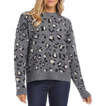 商品Karen Kane Womens Night Lights Animal Print Crewneck Pullover Sweater,商家BHFO,价格¥95图片