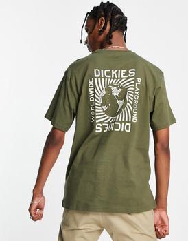 迪克斯新款, DICKIES | Dickies Marbury back print t-shirt in khaki商品图片 