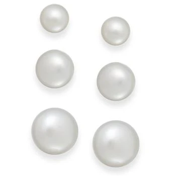 Macy's | 人工养育淡水珍珠耳钉3对套装 (6-10mm),商家Macy's,价格¥452