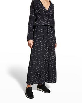 ROSETTA GETTY, ROSETTA GETTY | Writing-Print Cropped crepe PJ Pants商品图片 2.4折