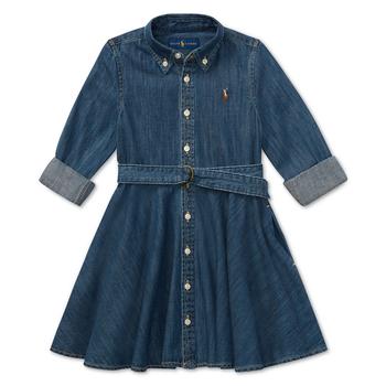 商品Toddler and Little Girls Denim Cotton Shirtdress图片