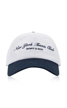推荐Sporty & Rich - NY Tennis Club Cotton Baseball Hat - Blue - OS - Moda Operandi商品