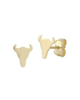 商品Longhorn Stud Earrings in 14K Yellow Gold图片
