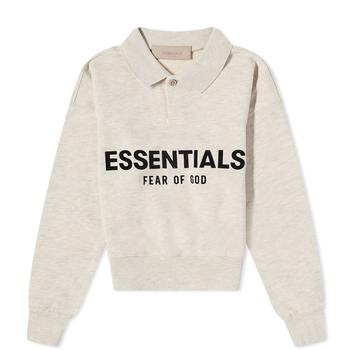 商品Essentials | FEAR OF GOD ESSENTIALS Kids Logo Long Sleeve Polo - Light Oatmeal,商家END. Clothing,价格¥294图片