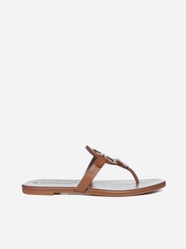 Tory Burch | Miller leather toe-post sandals商品图片,额外8折, 额外八折