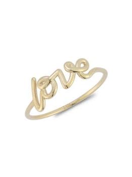 商品Saks Fifth Avenue | 14K Yellow Gold Script Love Ring,商家Saks OFF 5TH,价格¥1030图片