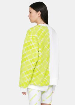 推荐HEURUEH White & Green Fleece Sweatshirt商品