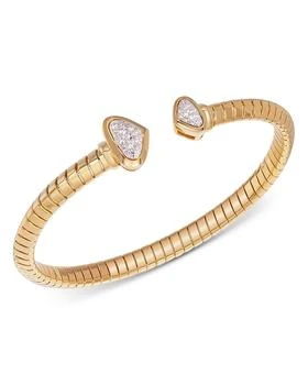 MARINA | 18K Yellow Gold Trisolina Small Castanga Pavé Diamond Bangle Bracelet,商家Bloomingdale's,价格¥66171