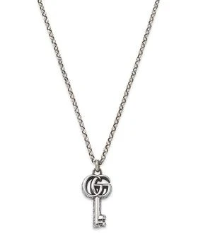 推荐Sterling Silver Marmont Interlocking G Key Pendant Necklace, 19.5"商品