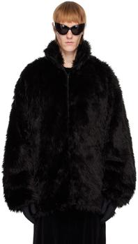 Balenciaga | Black Insulated Faux-Fur Jacket商品图片,