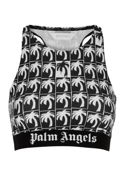 Palm Angels | Printed stretch-jersey bra top,商家Harvey Nichols,价格¥684