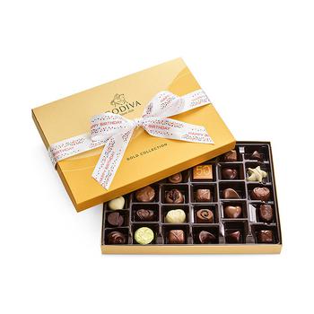 Godiva | Chocolatier 36-Pc. Happy Birthday Gold Gift Box商品图片,额外7折, 额外七折