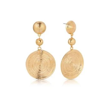 Ettika Jewelry | Textured Disc 18K Gold-Plated Statement Earrings,商家Macy's,价格¥372