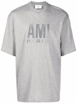 推荐AMI PARIS embroidered-logo organic cotton T-shirt商品